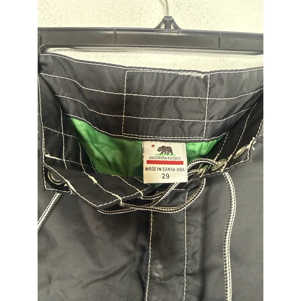 Birdwell Beach Britches Black Board Shorts Mens 29 Made in USA Surf Swim Trunks